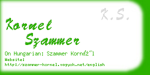 kornel szammer business card